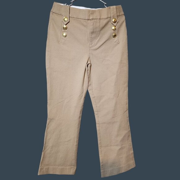 Lilly Pulitzer Parrish Button-Accented High-Waisted Slight Flare Women’s Pants - Picture 2 of 5